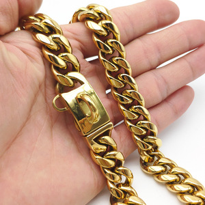 <span class=keywords><strong>Collare</strong></span> per Cani Personalizzato di Lusso in Acciaio Inossidabile Resistente, Larghezza 14mm, Placcato Oro, Design Resistente ai Morsi per Cani di Taglia Grande - Product Image 3