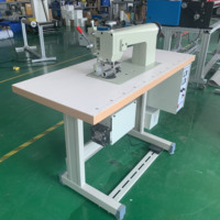 Machine à coudre industrielle à point de recouvrement pour cuir, avec pied marcheur, table et support, pour t-shirts et vêtements, machine à coudre pour cuir