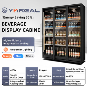Réfrigérateur commercial à <span class=keywords><strong>3</strong></span> <span class=keywords><strong>portes</strong></span> vitrées, dégivrage automatique, écoénergétique, pour magasin de proximité, refroidisseur de bières et de boissons - Product Image 2