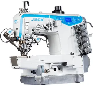 Jack-K5 UT-cama cilíndrica de alta velocidad, máquina de coser de costura plana con prensa automática, elevador de pies