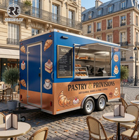 Remorque de cuisine certifiée CE, remorque de concession haut de gamme, chariot à glaces et gelato facile à nettoyer