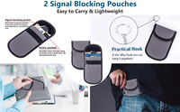 Sac Faraday 2-en-1 grande capacité, boîte de blocage de signal pour téléphone portable et clés de voiture avec 2 sacs