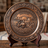 Plaque commémorative de compétition sportive avec logo personnalisé, finition bronze, style antique, motif unique