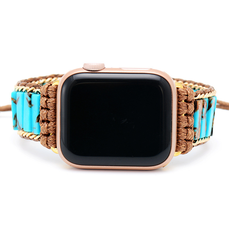 Новинка в богемном стиле ремешок для Apple Watch геометрические умные ювелирные изделия браслет ручной работы из натуральных камней модная идея подарка