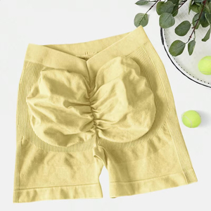 Nylon Chạy Quần Short <span class=keywords><strong>10</strong></span> Màu Sắc Phụ Nữ V-Eo Axit Rửa 3 Đẩy Lên Yoga Quần Short Phòng Tập Thể Dục Liền Mạch Scrunch Mông Thể Thao Quần Short - Product Image 5