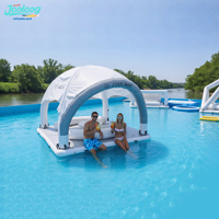 Île flottante gonflable pliable portable, cabane flottante gonflable