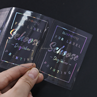 Autocollants personnalisés, étiquettes en vinyle holographique transparent, estampage à chaud, impression multicolore, imperméables pour flacon d'huile de parfum