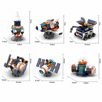 Bloques de Construcción EPT para Exploración Espacial, 12 Piezas, Mini Cohete, Satélite, Rover, Juguete de Construcción STEM Aeroespacial para Niños