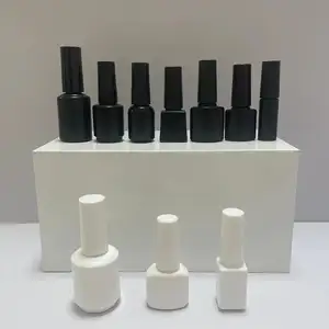 Excelente qualidade luxo vazio HDPE 12ml unha polonês garrafa com escova