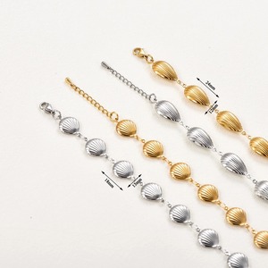 Bracelets de cheville et chaînes de main en acier inoxydable, motif coquillage creux, pour l'été et la plage, haute qualité, fournitures de bijoux - Product Image 2