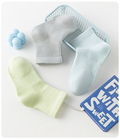 Vente en gros de chaussettes pour enfants, filles, garçons, bambins, printemps été, chaussettes en maille cool, respirantes et confortables en coton
