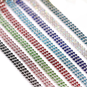 Chaîne à griffes colorée à trois rangs avec strass pour vêtements, accessoires de bijouterie DIY - Product Image 5