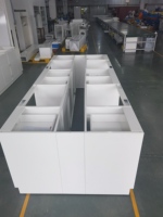Meuble de laboratoire moderne sur mesure, banc en acier inoxydable résistant à la corrosion avec plan de travail phénolique, couleur personnalisable, pour hôpital