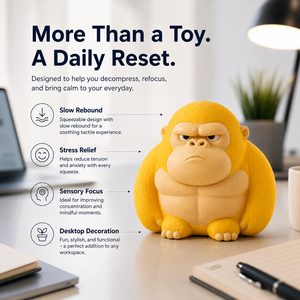 Giocattolo Squishy Gorilla Gigante all'Ingrosso, Scimmia Scimmialina in Schiuma PU a Lenta Risalita, Giocattoli Sensoriali Antistress per Alleviare lo Stress - Product Image 6