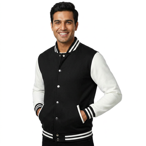 Vestes universitaires respirantes à manches longues pour hommes Patchs de broderie personnalisés Logo CollegeBaseballjacket pour hommes - Product Image 1