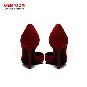 أحذية مكتب نسائية ذات كعب عالي منزلق مع شعار مخصص كعب خنجر 8-مضخات احترافية من جلد الغزال المجوف - Product Image 3