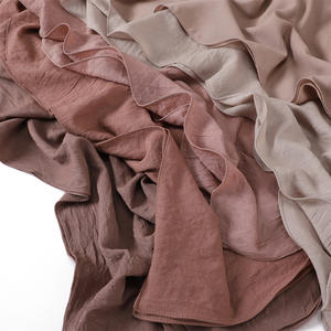 À la mode couleur unie doux respirant rides foulards carrés haute qualité Polyester Jersey Hijab élastique plaine nouveauté - Product Image 4