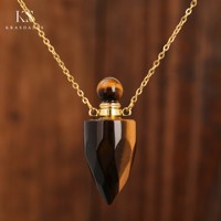 Mode nouvelle bouteille de parfum pendentif couleur pierre collier tempérament Texture femmes cadeaux bijoux pendentifs en acier inoxydable