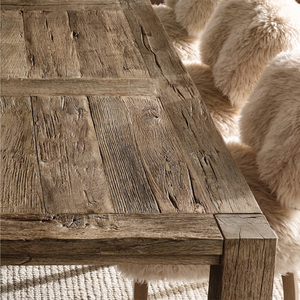 Tavolo Rustico in Legno Fatto a Mano Rhoohill, Arredamento per Sala da Pranzo in Legno Massello, Tavolo da Cucina in Stile Country - Product Image 1