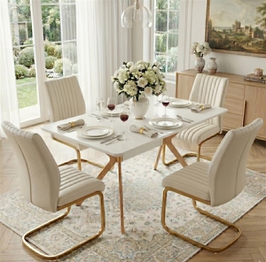 Table en MDF avec plateau anti-rayures, étagère en métal <span class=keywords><strong>pour</strong></span> <span class=keywords><strong>salle</strong></span> à <span class=keywords><strong>manger</strong></span>, <span class=keywords><strong>cuisine</strong></span>, bureau X 1 (blanc) - Product Image 6