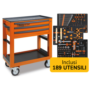 Beta Worker BW 5000S/3M service <b>trolley</b> with 3 <b>drawers</b> and 189 tools included - Product Image 6