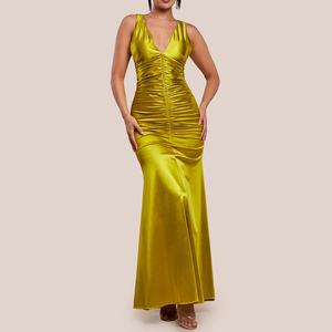 Vestidos de Fiesta Largos para Mujer, al por Mayor, de Satén, sin Mangas, Elegantes, para Eventos Formales - Product Image 1