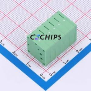 MX205R-3.5-06P-GN01-Cu-A Spring Terminal Block Through hole Component THT,P=3.5mm Connector 1x6P 3.5mm Green Right Angle Insert - Product Image 2