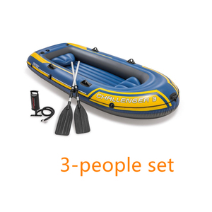 B07 Vente en gros Intex 68370 <span class=keywords><strong>CHALLENGER</strong></span> Bateaux gonflables, radeau de pêche, kayak de rafting pour 3 personnes, pagaies en plastique, pompe pour la dérive - Product Image 4