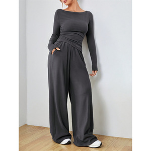 Ensemble de survêtement décontracté pour femmes à manches longues et pantalon long, best-seller de l'été et du printemps, adapté à un usage quotidien et aux activités sportives - Product Image 2