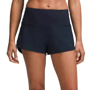 Celana pendek Gym wanita Logo kustom celana pendek Fitness Wanita musim panas sejuk dan lembut celana pendek Activewear celana pendek kebugaran wanita