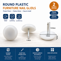Clous de protection pour pieds de chaise et de table en plastique, 15 mm, 22 mm, rondes, pour protéger les sols et les meubles en bois