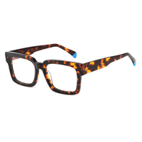 Lunettes de vue pour hommes en acétate, stock disponible, JIMBO OPITCAL JB248055-6602, monture rectangulaire transparente à bordure complète, lunettes de prescription optiques