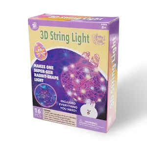 Vendite calde Kit di arte della stringa 3D per bambini crea i tuoi Kit di arte e artigianato fai da te luce a LED a forma di coniglio per bambini