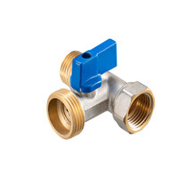 Robinet à bille en laiton sur mesure à raccord en T 1/2 - Robinet à bille forgé fileté 3 voies pour systèmes d'eau, robinet à bille 3 voies à passage pleine