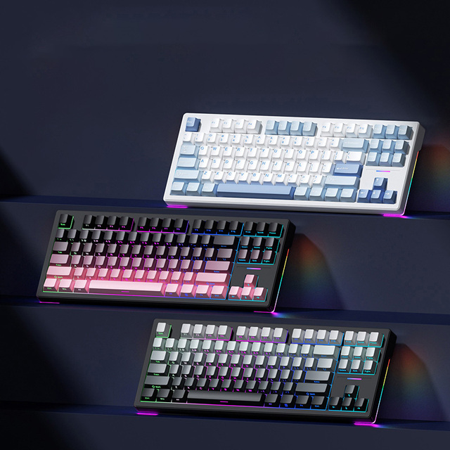 87-Key Wireless 3-Mode Mechanical Gaming Keyboard with Customizable Logo USB Interface PBT Material Kailh Axis Body New Product