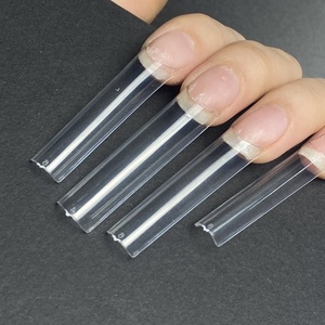 Cubierta acrílica francesa para <span class=keywords><strong>uñas</strong></span>, Punta curva Xxl C, recta, transparente, larga, cónica, cuadrada, transparente, 500 Uds. - Product Image 2