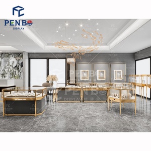 New High End Tempered <strong>Glass</strong> Luxury Jewelry <strong>Display</strong> <strong>Showcase</strong> Store Jewelry <strong>Display</strong> Counter Retail Watch Shop Interior Design - Product Image 1