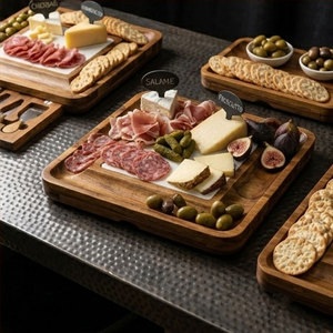Ensemble <span class=keywords><strong>de</strong></span> planches à <span class=keywords><strong>charcuterie</strong></span> en bois d'acacia, couteaux à <span class=keywords><strong>fromage</strong></span>, cadeau <span class=keywords><strong>de</strong></span> déménagement personnalisé, grande planche à <span class=keywords><strong>fromage</strong></span> en bambou pour les mariages - Product Image 3