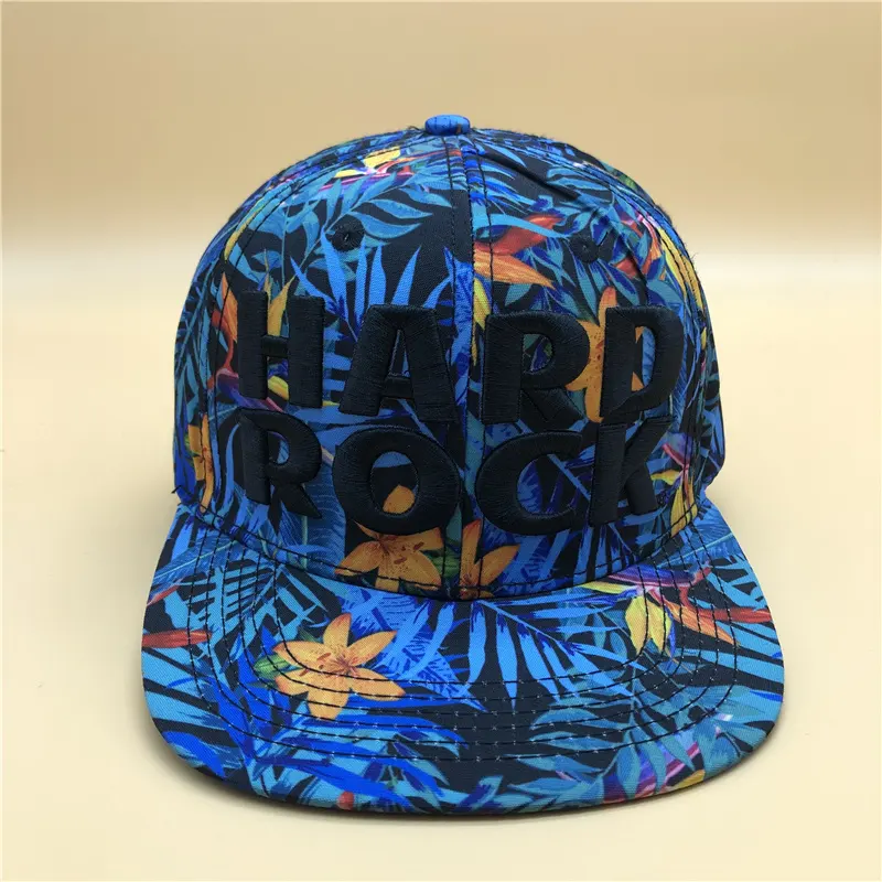 Hawaii baskı tarzı 3D nakış sert kaya hip hop şapka