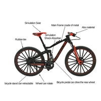 PANDAS-Bicyclette en alliage 1:8, modèle de vélo de course en métal moulé sous pression, vélo de collection pour simulation, décoration, cadeau, véhicule