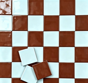 Azulejos Cuadrados Pequeños de Porcelana de Estilo Bauhaus Minimalista Moderno, Color Sólido Mate, 100x100mm, 9mm de Grosor, para Interiores; Azulejos Modernos para Cafeterías - Product Image 6