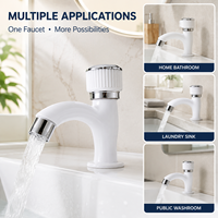 Robinet de lavabo en plastique à poignée unique, monotrou, eau froide, pour salle de bain, montage sur comptoir, vente en gros pour le Brésil et l'Asie du Sud-Est