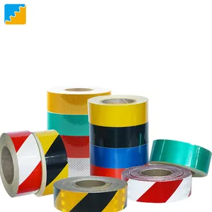 Hot selling Colourful Construction site PVC safety ribbon arrow sticker retro adhesive pvc dot reflective car tape jumbo rolls
