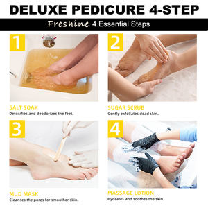 <span class=keywords><strong>Masque</strong></span> exfoliant pour les pieds, kit de pédicure de luxe en boîte, 4-en-1 avec gommage au sel de mer et au sucre, <span class=keywords><strong>masque</strong></span> de boue, crème, soin de la peau biologique à base de plantes - Product Image 2