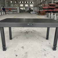 Plataforma de Escenario Portátil de Aluminio con Patas Cuadradas Negras, Piso de Madera Contrachapada para Conciertos y Eventos