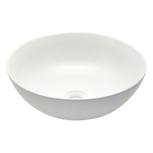Lavabo Ovale Moderno per Ristoranti e Hotel, Lavabo da Appoggio in Resina Bianca Opaca per Lavaggio Mani e Applicazioni Sanitarie - Product Image 1