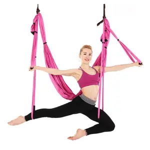 High Quality Antigravity Soft Aerial Silks Fabric Yoga Hammock Flying Yoga Swing With Extension Straps