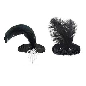Vente chaude 1920s Flapper Bandeau Costume Flapper Casque pour Femmes Plume Bandeau pour <span class=keywords><strong>Gatsby</strong></span> Thème Fête Cheveux Accessoires - Product Image 1