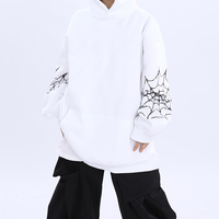 Personnalisé de Haute Qualité Surdimensionné Vintage Araignée Motif Hoodies Hommes High Street Hip Hop Style XS Taille Français Tissu pour Couples