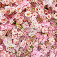 Sun wedding Großhandel Rosa künstliche Blumen wand Hochzeit Hintergrund Dekoration künstliche Roll Up Blumen wand